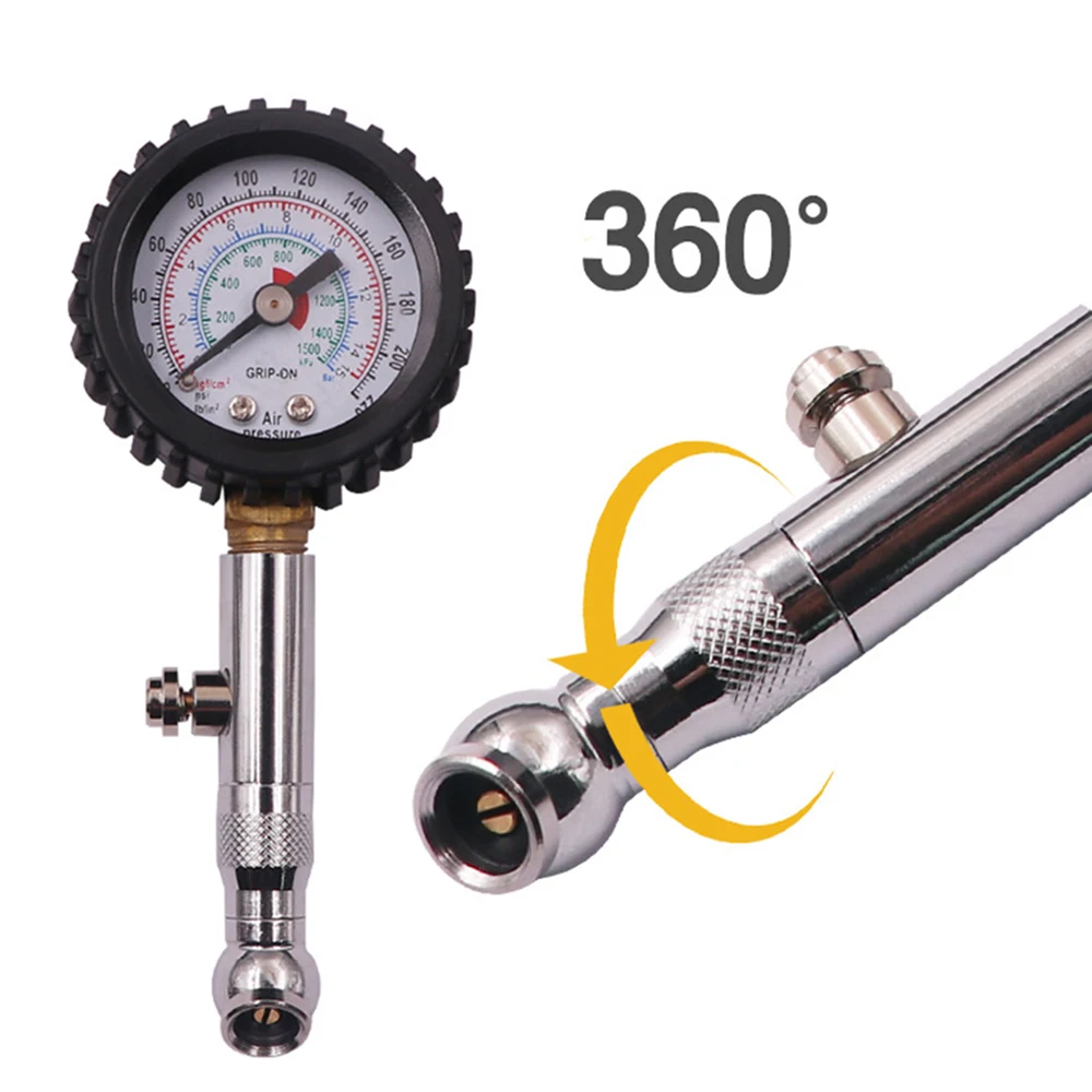 Tire Pressure Gauge UK Accurate Car Tyre Pressure Checker 60 Psi 4bar Glow Dial Professional Mechanical Bourdon Gauge