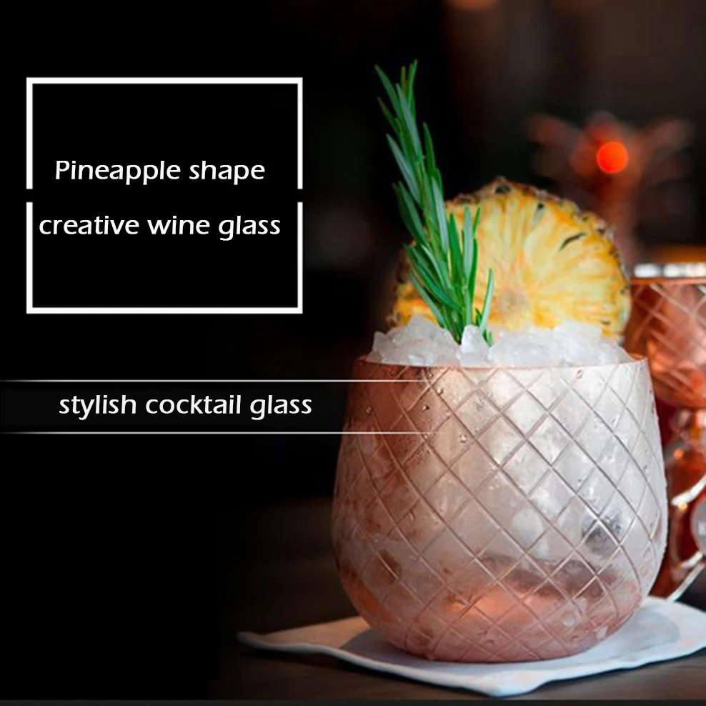 500ML Stainless Steel Pineapple Cocktail Glass Special Cup For Bartending Moscow Mule Cup KTV Bar Creative Wine Glasses Of  Wine