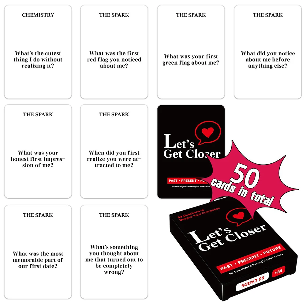 50 sheets Fun interactive couple cards to promote emotional warmth, dialogue and Q&A cards for in-depth communication