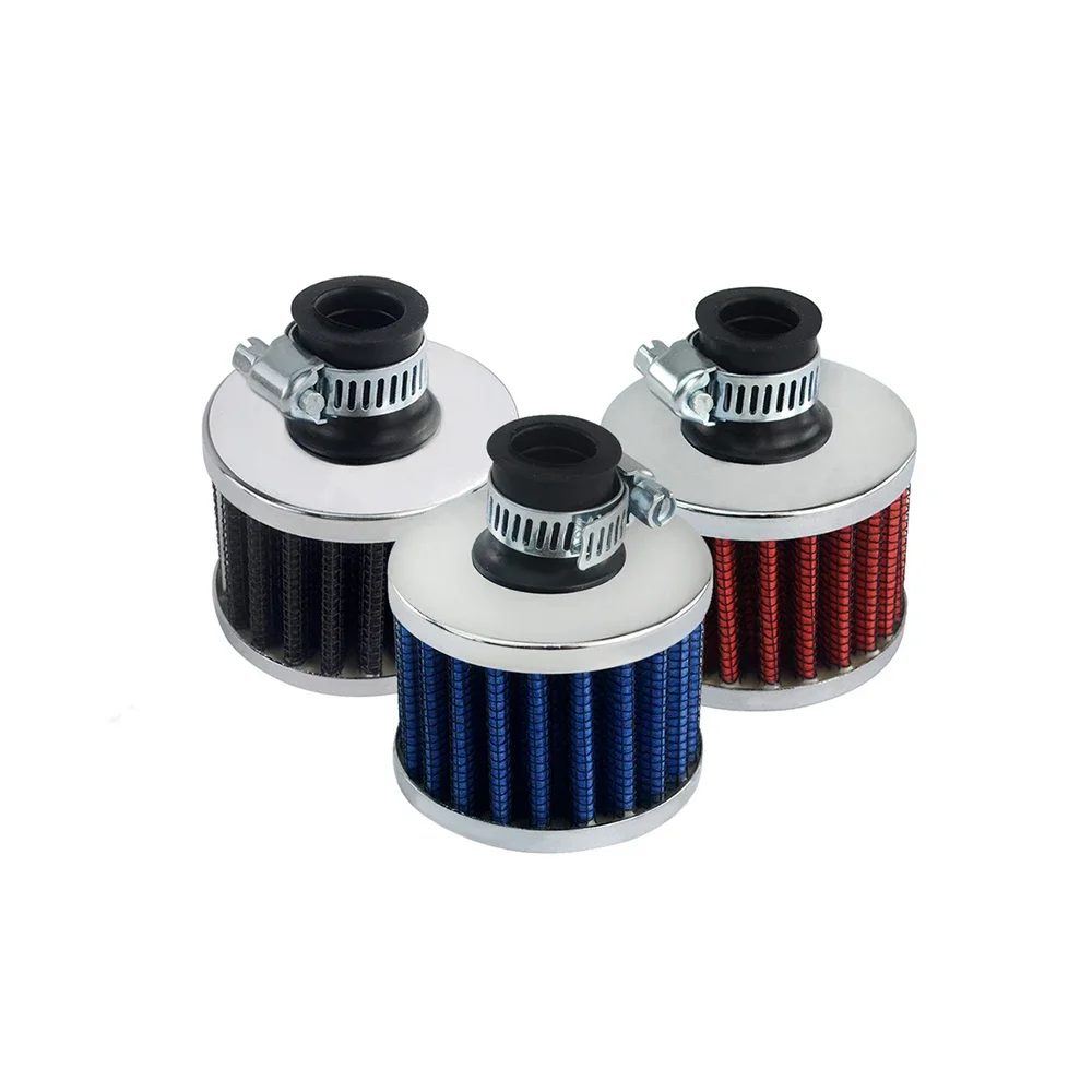 1PCS 12mm Air Filter Interface Motorcycle Air Filters Auto Cold Mini Car Cone Cold Intake Filter Turbo Vent Crankcase Breather