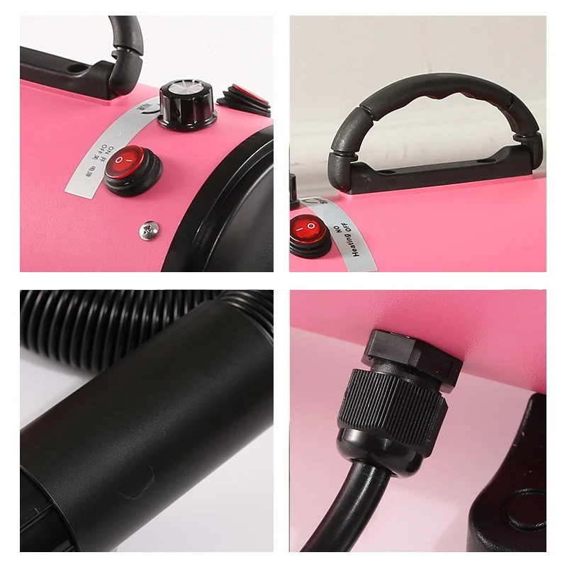 Stepless Variable Speed Dog Blower High Power Strong Wind Low Noise One Key Heating Hair Dryer for Large Dogs Golden Retriever