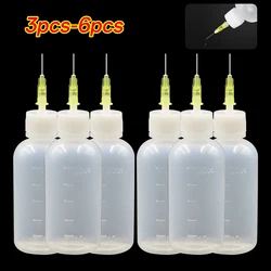 50ml Transparent Glue Bottle Plastic Liquid Bottle with Needle Squeezable Tip Applicator Suitable for Glue DIY