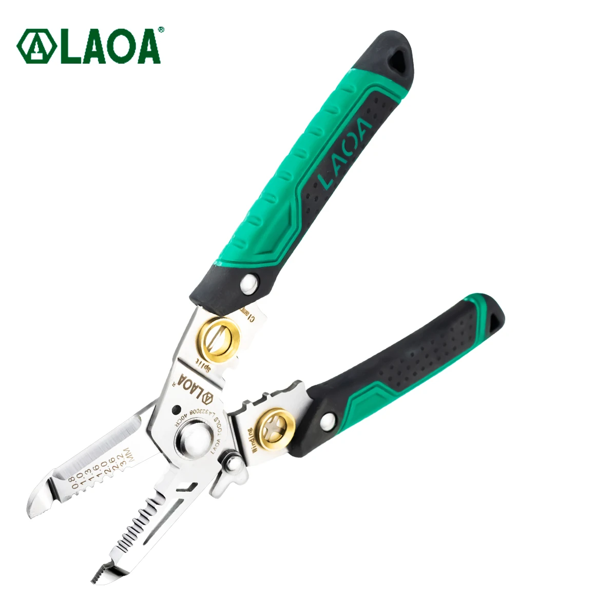 LAOA Wire Stripper 8 In 1 Peeling Wire Cutter Cable Cutter Wire Crimping Pliers Clamper Splitting Winding Electrician Tool