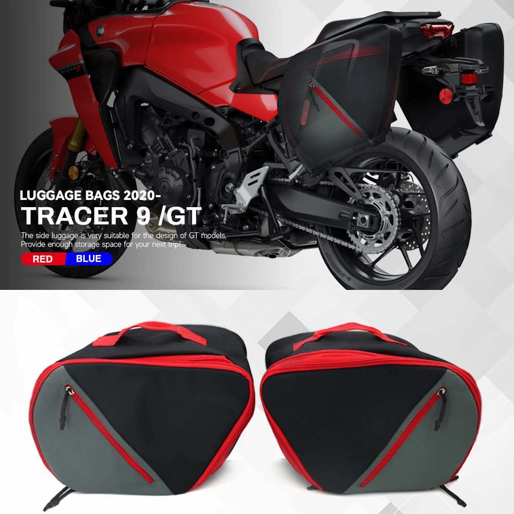 Red 2020 2021 2022 For Yamaha Tracer 9 GT TRACER 9GT Motorcycle Luggage Bags Black Expandable Inner Bags Tracer9 GT Tracer900