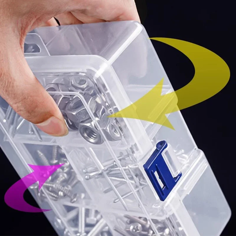 Diy Transparent Plastic Storage Jewelry Box Compartment Adjustable Container Storage Boxes Beads Ring Earring Organizer Case