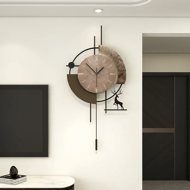 Modern simple clock wall clock living room spot clock wall grille decoration
