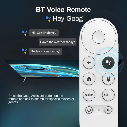 Imagen 2 del producto Android 14 TV Stick 2GB 8GB Smart Home Cinema AllwinnerH313 Control Remoto por Voz BT Compatible con Wifi6 BT5.0 Reproductor Multimedia 4K Asistente de Google