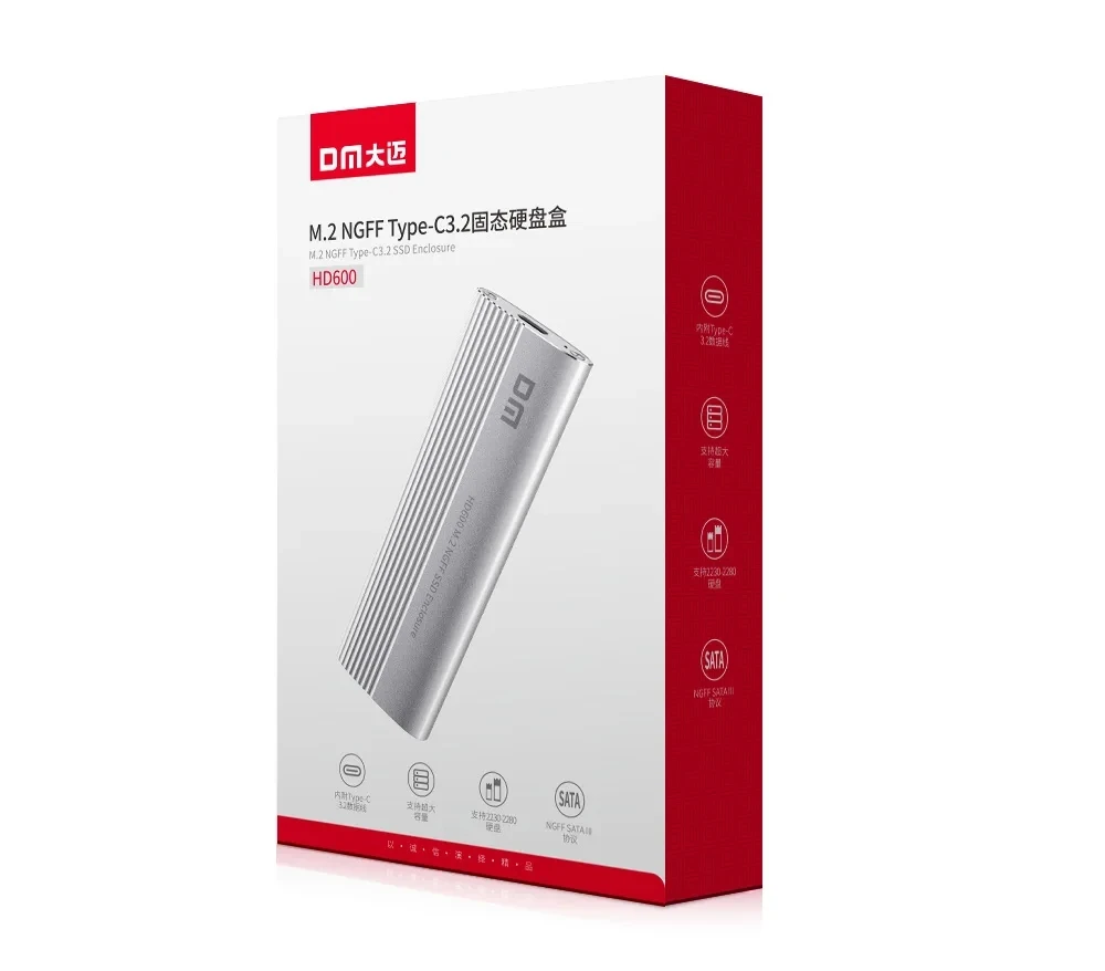 DM HDfemelle M.2 NGFF SSD 6Gbps vers USB 3.1 Type-C, convertisseur adaptateur, boîtier de disque dur à semi-conducteurs