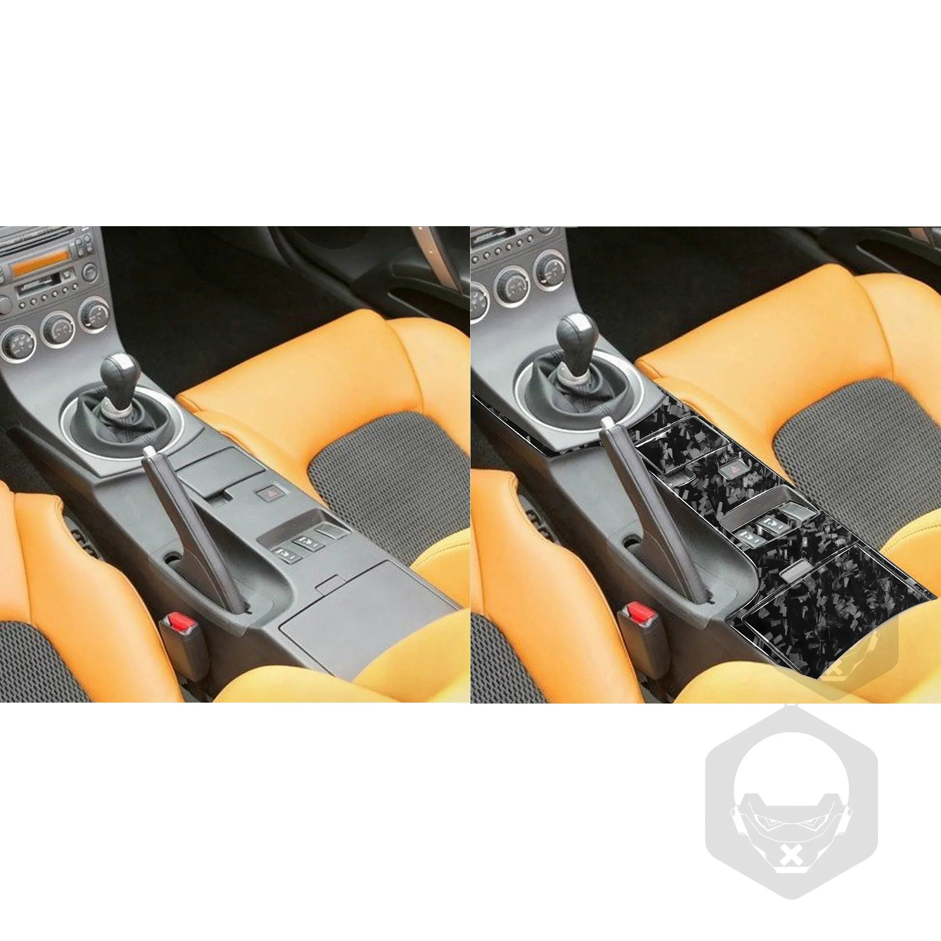 For Nissan 350Z Z33 2003-2009 Accessories Forged Carbon Fiber Car Interior Central Emergency Light Storage Panel Trim Sticker