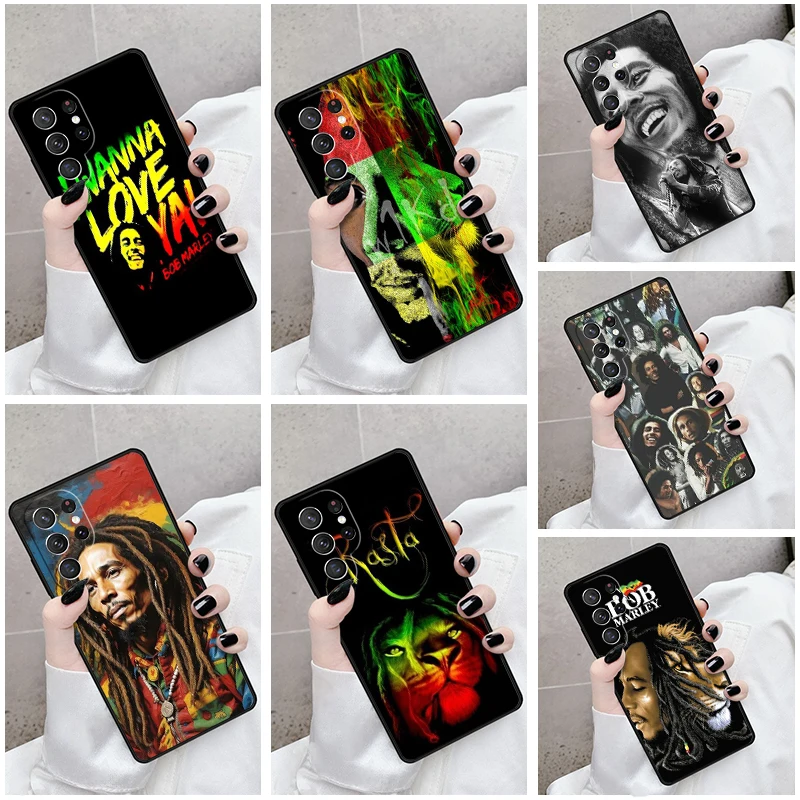 

Phone Case For Samsung Galaxy S24 S25 S23 S21fe S22 Ultra Plus Note 10 20 Cover BOB MARLEY RASTA
