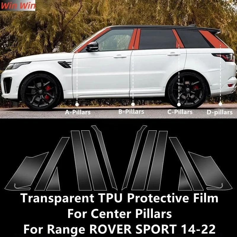 

Для LAND ROVER RANGE ROVER SPORT 14-22 A/B/C/D-Pillars, прозрачная защитная пленка из ТПУ, ремонтная пленка против царапин, аксессуары для ремонта