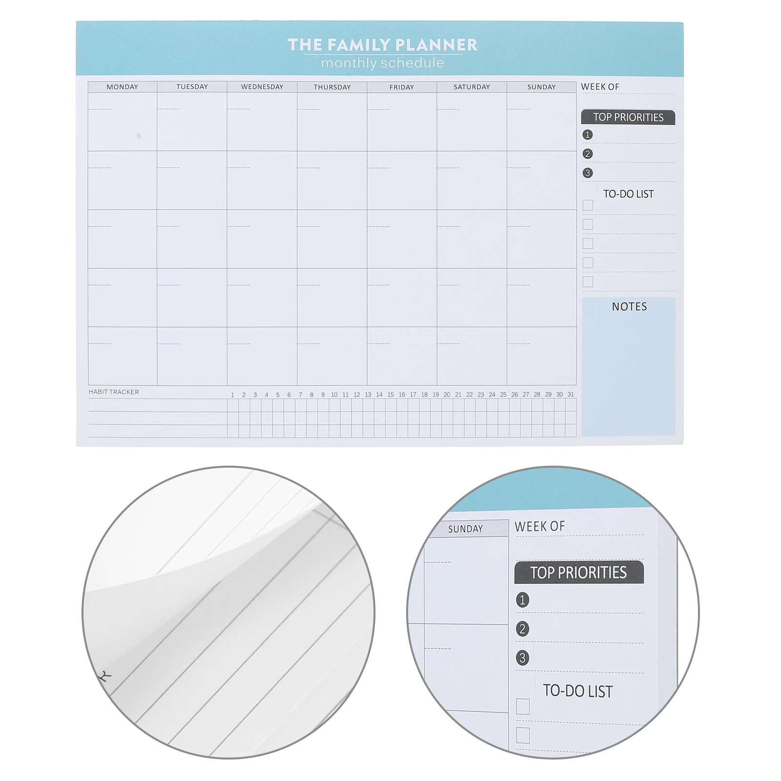 

Monthly Planner Notepad Undated Daily Weekly Calendar Writable Task Checklist Habit Tracker For Office Home Classroom Student