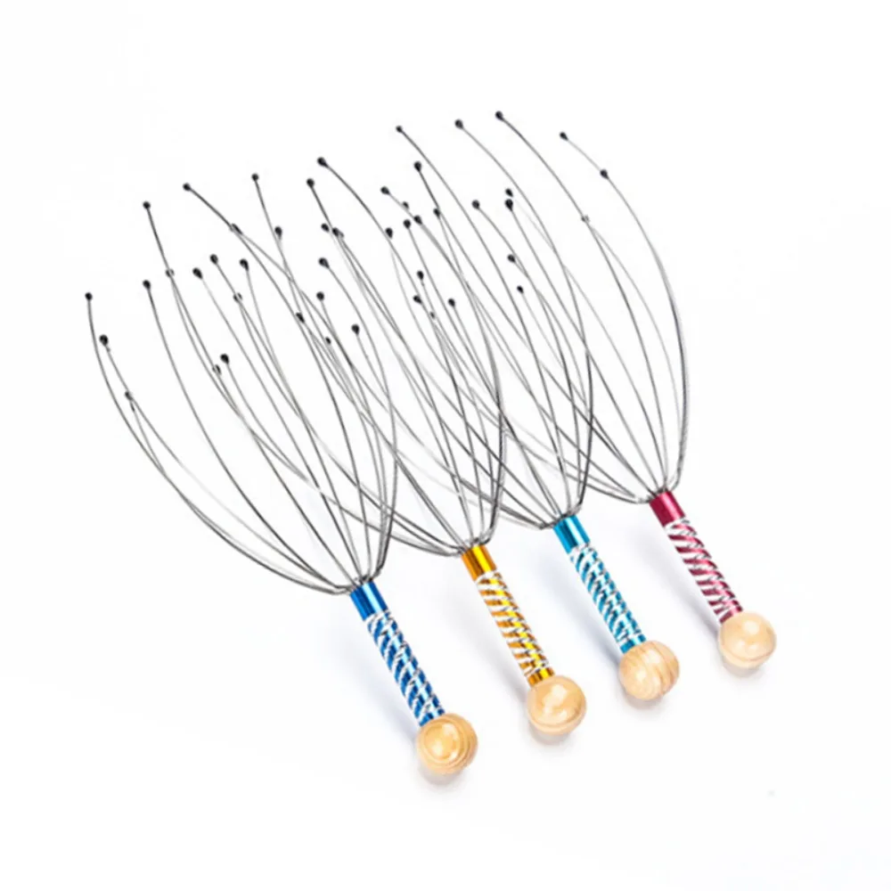 Stainless Steel Wire Head Massager Muscle Tension Relief Scratch Tool Octopus Head Massager Octopus Shaped Scalp Massager