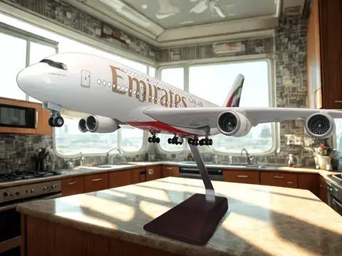 DieCast Toy Plastic Resin Model 47cm Airplane Model 1/160 Scale A380 New Emirates Airline Aircraft with Light & wheels Collectib