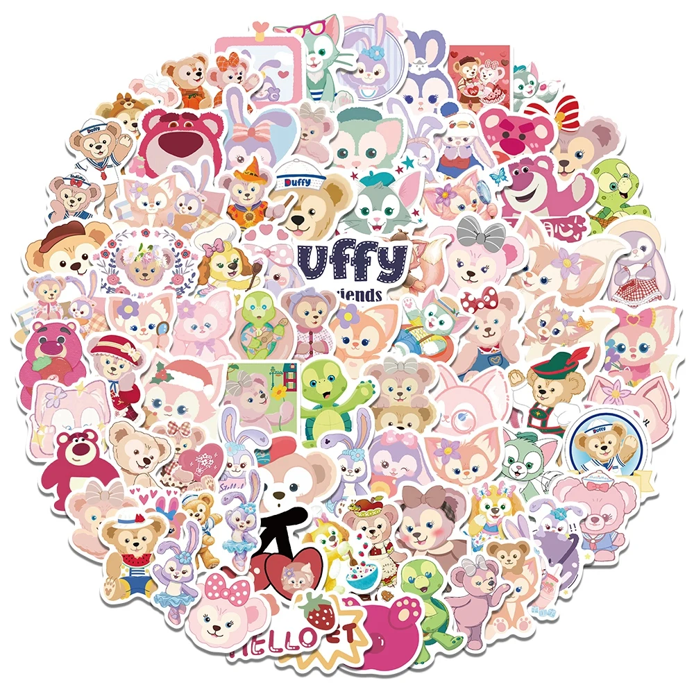 

50/100PCS Kawaii Bear Rabbit Cartoon Stickers Anime Laptop Stickers for Kids Girls Water Bottle Luggage Diary Scrapbook Decal