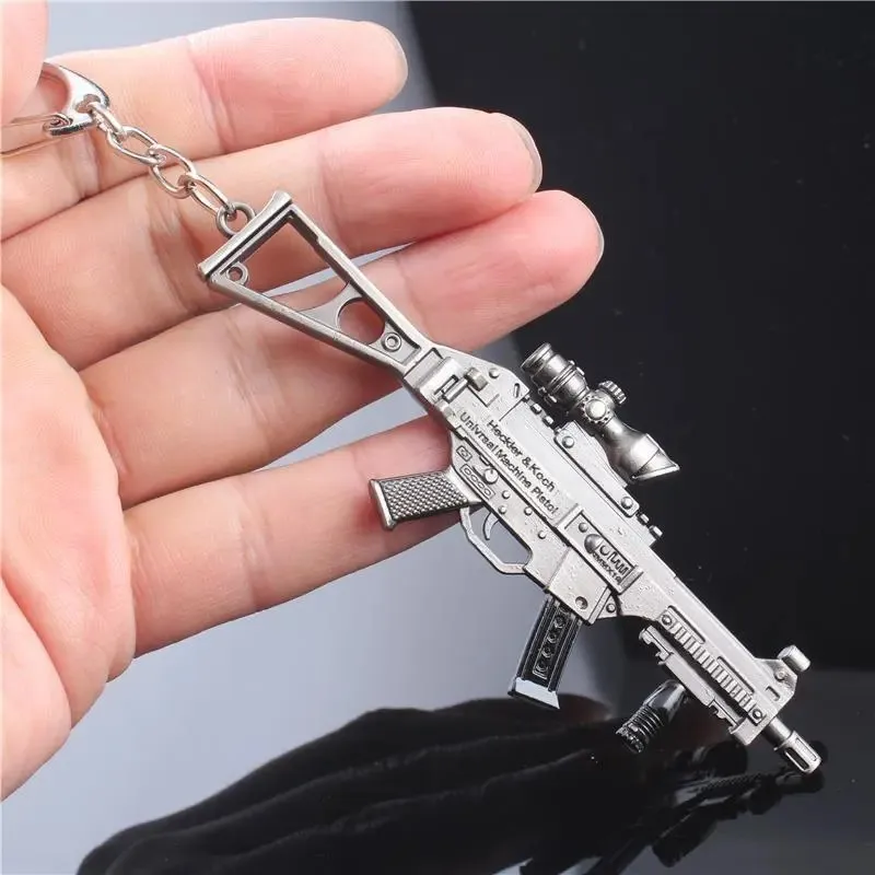 1 قطعة PUBG مسدس لعبة المفاتيح ، لعبة معدني AWM 98K بندقية نموذج قلادة llaveros سيارة مفتاح سلسلة سيارة كيرينغ هدية للرجال الأولاد