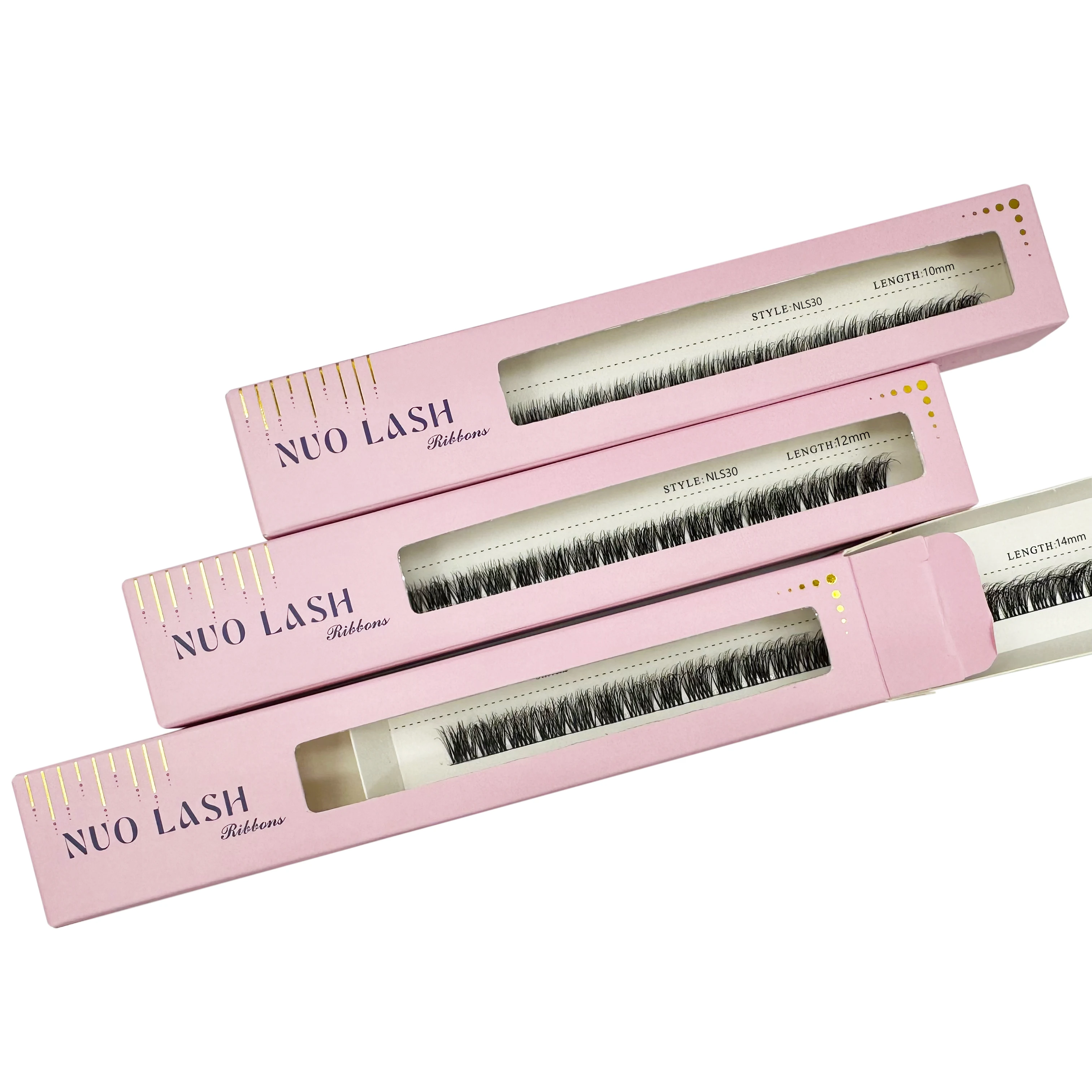 Nuo DIY Individual Eyelash Extension Reusable Strip Clusters Lash Glue-based Wispy Fluffy Natural Lashes Wholesale Private Label