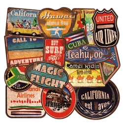 10/36pcs Rétro Mode Marée Vintage Plage Surf Trip Autocollants BRICOLAGE Jouets Planche À Roulettes Bagages Moteur Ordinateur Portable Autocollant Graffiti Autocollant F5