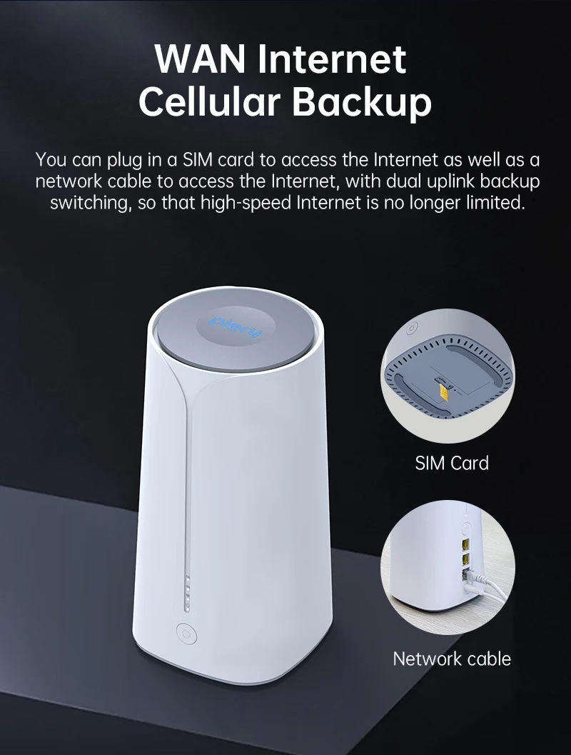 Plery 5G Router 3000Mbps CPE AX3000 WIFI6 Gigabit Port Wireless Wifi Router 5G Modem Router Repeater Booster With Sim Card Slot - Image 4