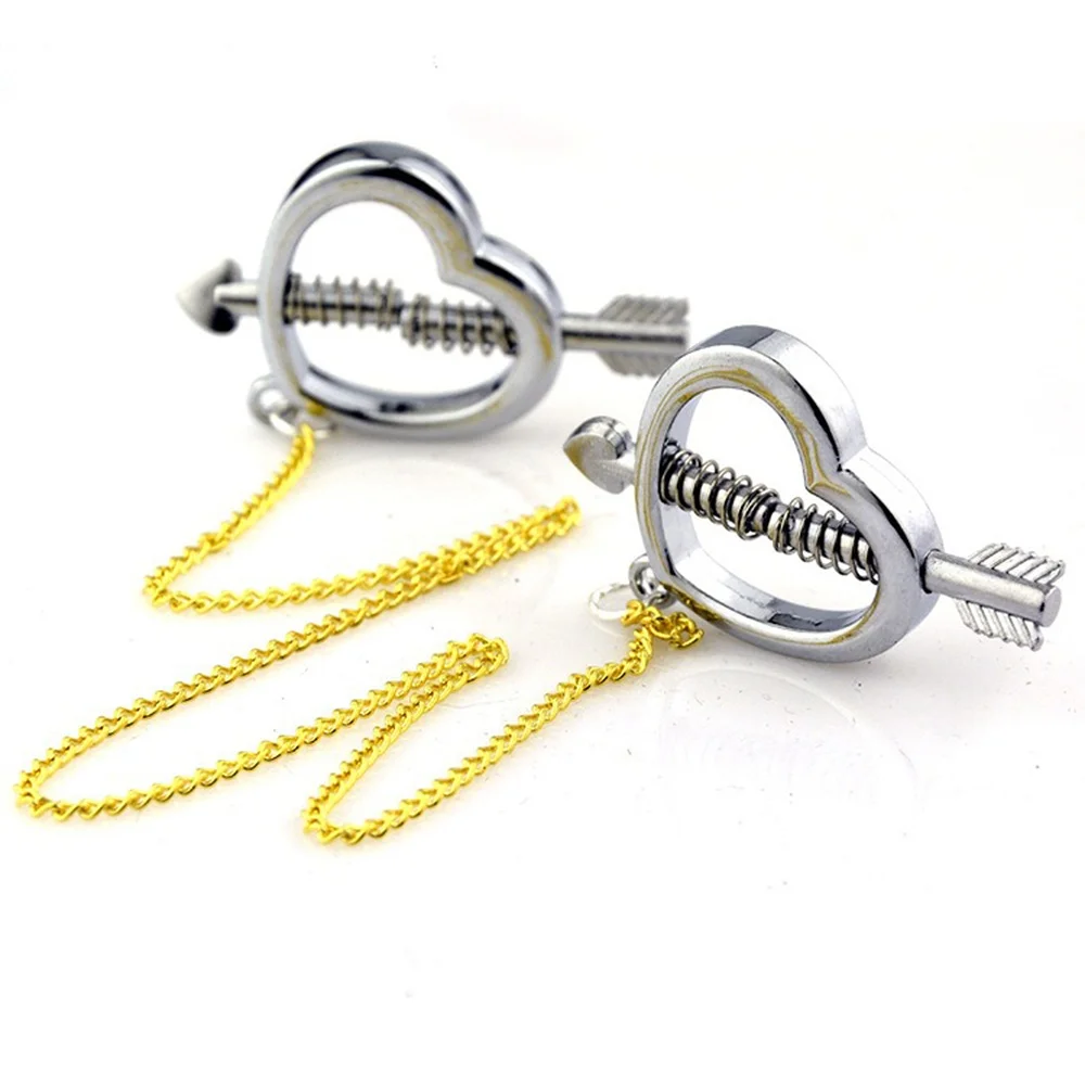 Stainless Steel Nipple Clamps Set Adjustable Screw Spring Adult BDSM Fetish Play Nipple Stimulator for Couple Bedroom Game view 6