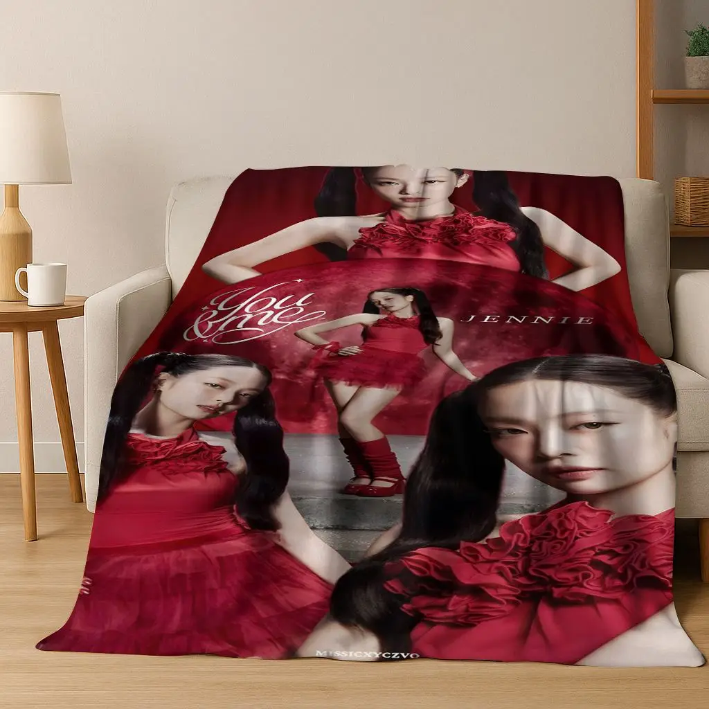 ثلاثية الأبعاد جيني كيم Kpop B-أسود الوردي المغني ستار الفانيلا بطانية لينة رمي بطانية للسرير غرفة نوم غرفة المعيشة السفر نزهة هدية #5