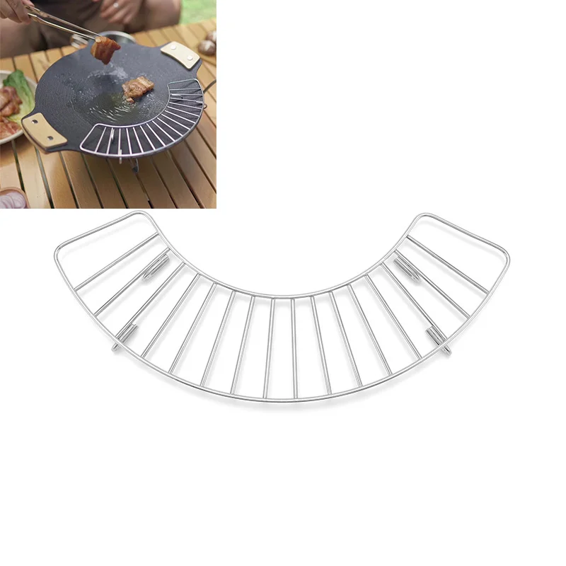 Barbecue Grid Camping Cooking Baking Net Stainless Steel Cooling Rack Grid Food Rack Grill BBQ Mesh for 29/33cm Baking Plate