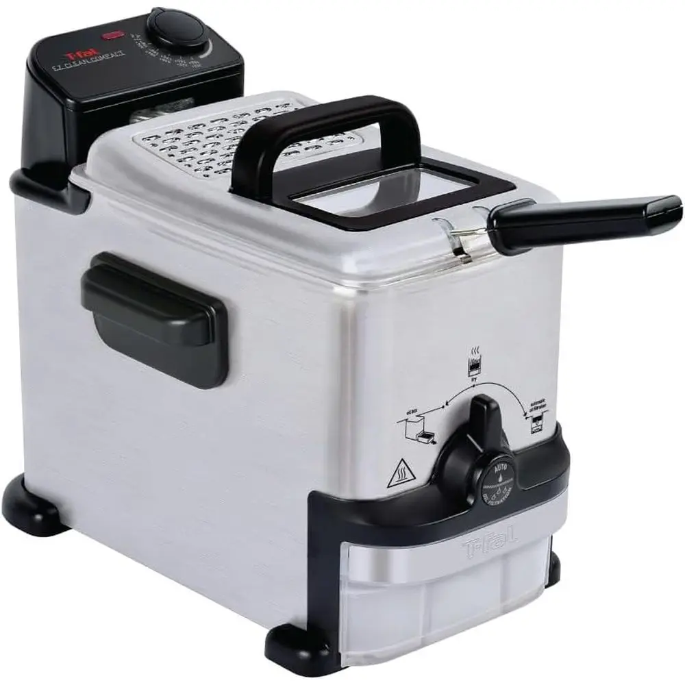 

Compact EZ Clean StainlSteel Deep ryer with Basket or Home Use, 1.8 Liter Oil and 1.7 Pound ood acity, 1200 Watts, Easy Clean Te