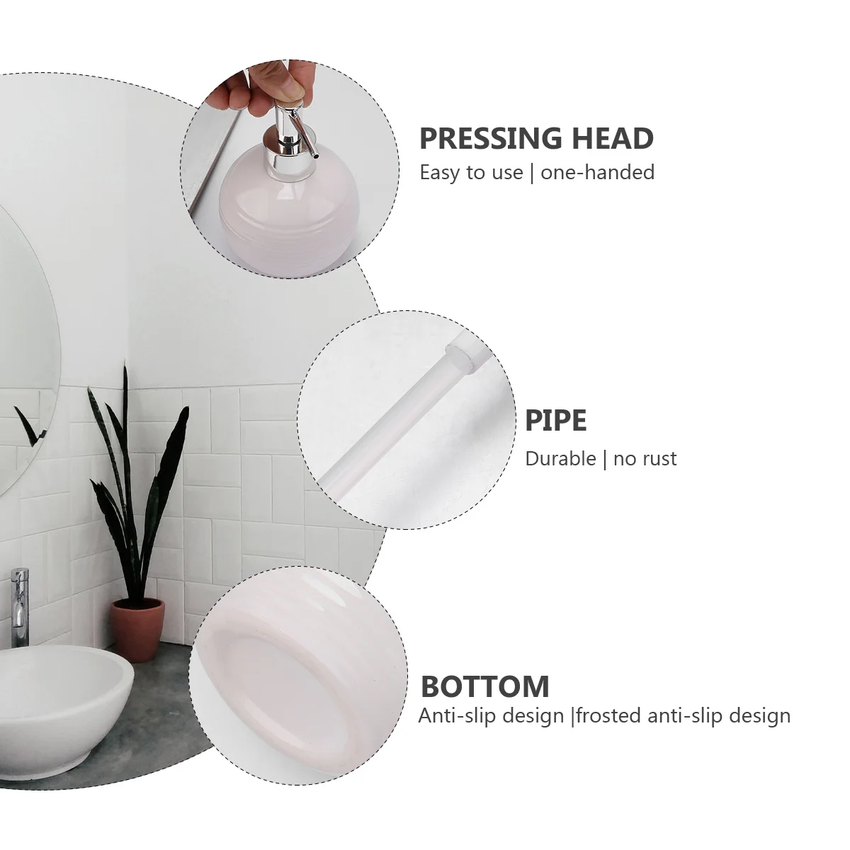 

1Pcs Ceramic Lotion Pump Bottle White Packing Squeeze Dispenser for Travel Bathroom Camping Unisex Makeup Storage