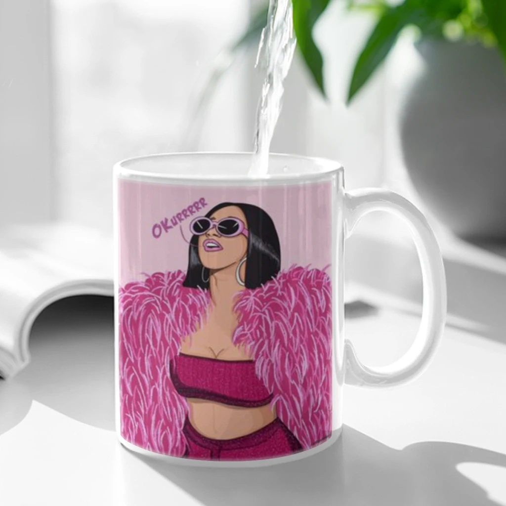 American Pop Rap Hip-Hop Singer Cardi B Coffee Mug Tea Cup 11oz Coffee Cup Funny Birthday Gifts for Women and Men Ceramic Mug