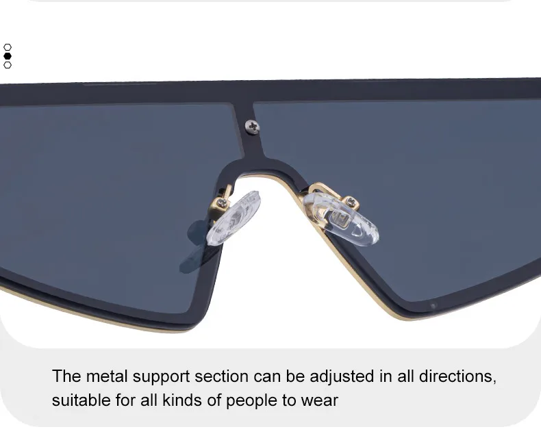 Y2K Punk Quadratische Schild Sonnenbrille Männer 2025, Luxus Marke Vintage Unregelmäßige Steampunk Winddicht Sonnenbrille für Frauen Shades UV400 – Detail 11