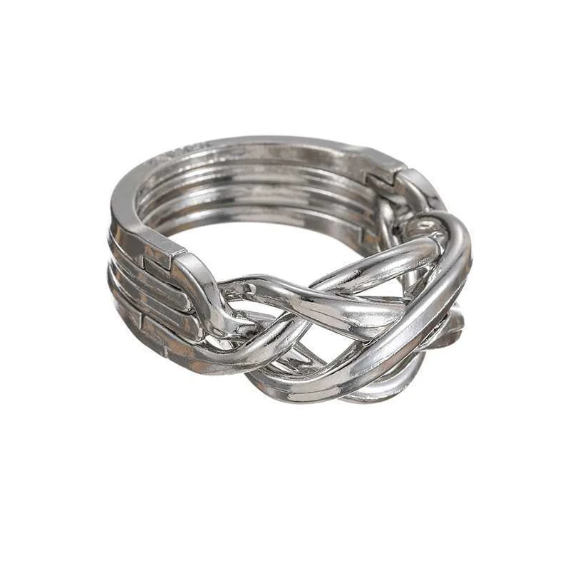 Magische Ringpuzzel Ontstrikking Brain Teasers Unieke cadeaus voor tieners Volwassenen Ontgrendelen in elkaar grijpende IQ Logic Test Educatief speelgoed