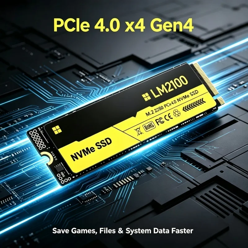 LM2100 NVMe M.2 SSD PCIe Gen4.0 X4 Transfer Speed TLC Solid State Drive 500GB-4TB Compatible with PS5 Laptop Desktop