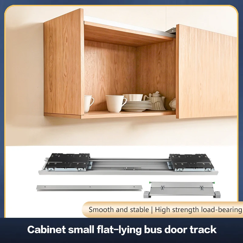 Cabinet Small Flat Lay Bus Sliding Door Pulley Track Wall Cabinet Floor Cabinet Double Damping Buffer Sliding Door Hardware