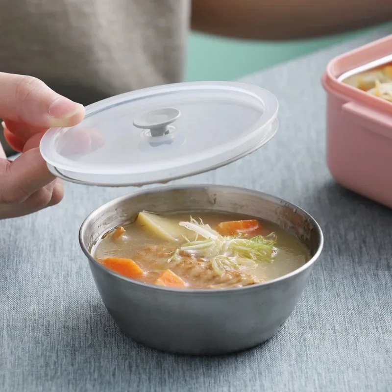 Pudełko na Lunch ze stali nierdzewnej 2 warstwy ogrzewanie mikrofalowe pojemnik na Lunch pudełko do przechowywania żywności pojemnik Bento dla