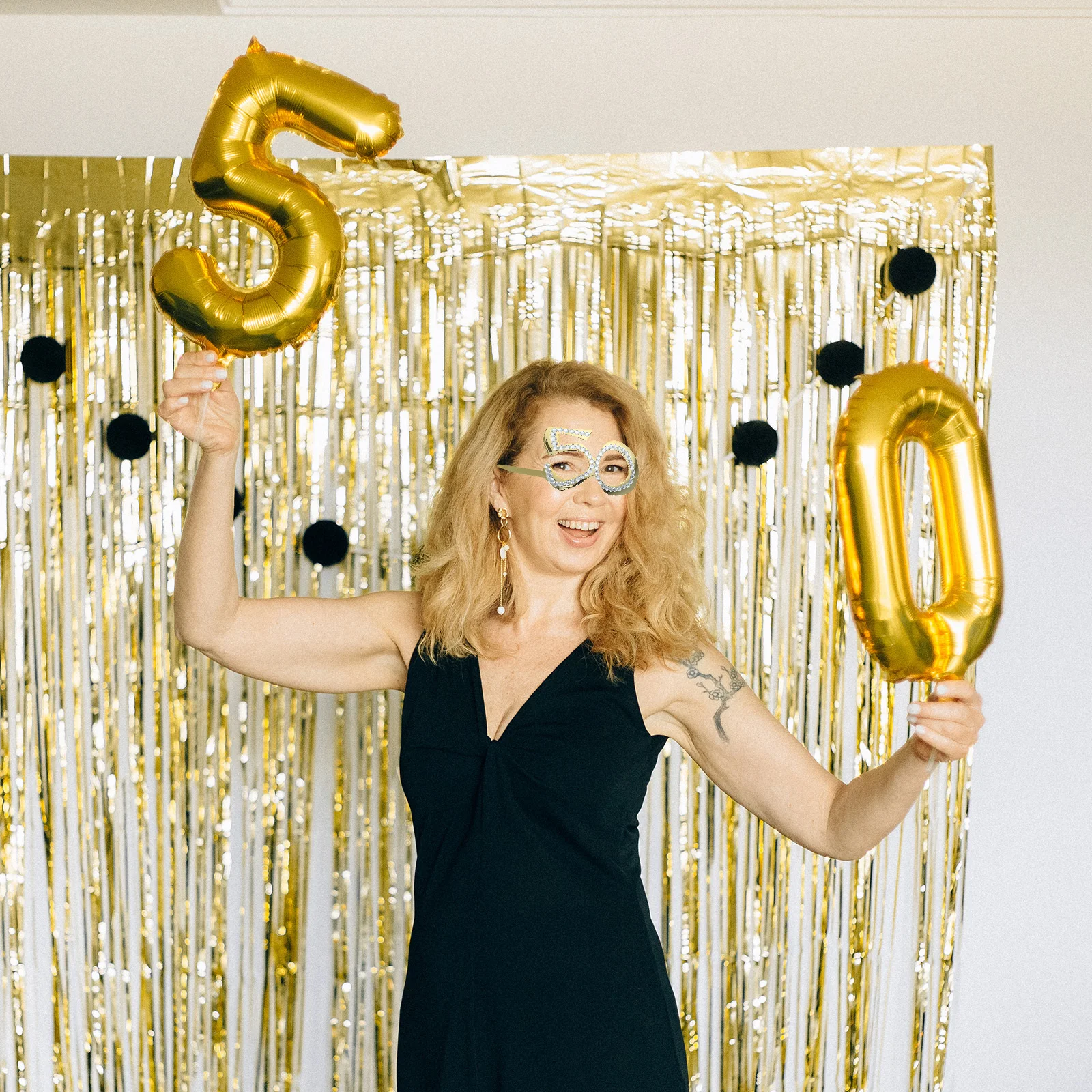 

1pc 1 Pair Birthday Glasses 50 Years Old Rhinestone Decorated Plastic Frame Novelty Eyewear For Party Photo Booth Props Party