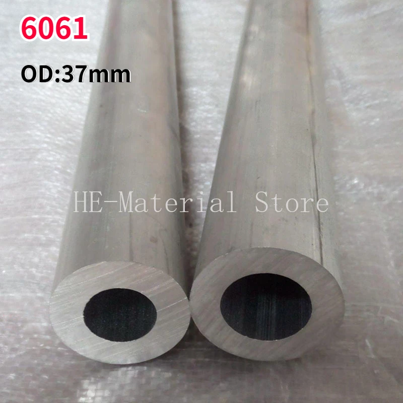 1Pcs Length 100mm 6061 Aluminium Alloy Tube OD 37mm Hollow Round Aluminum Pipe ID 15/19/20/23/31mm