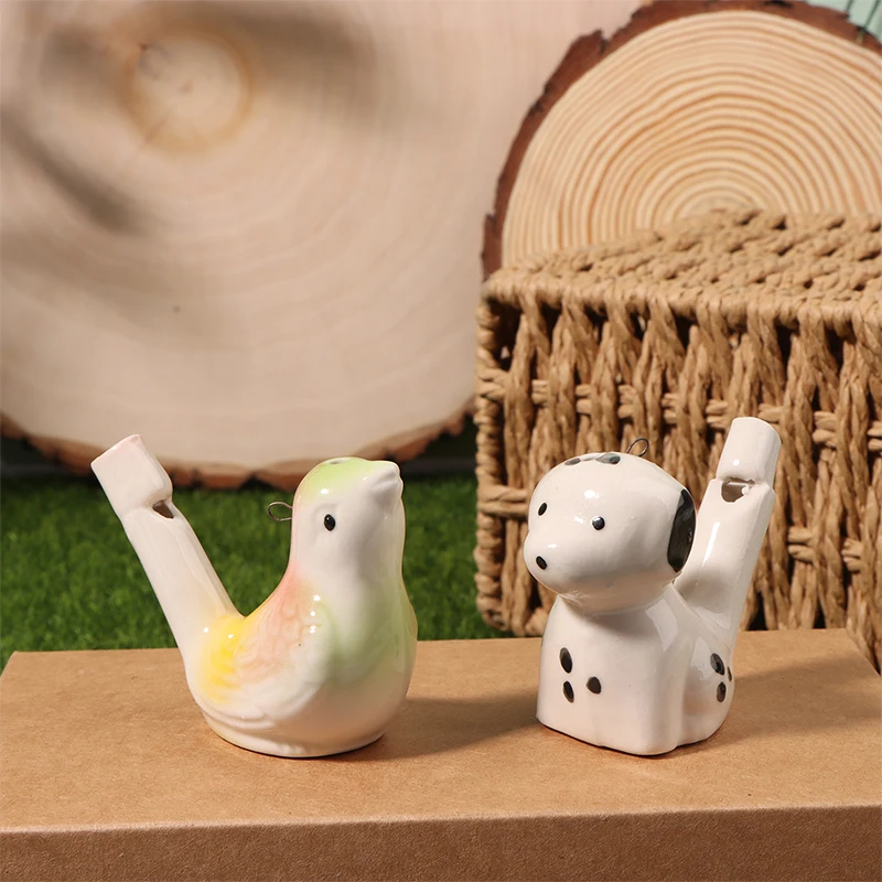 1 قطعة لون عشوائي الكرتون لطيف الرسم الملون السيراميك المياه الطيور صافرة آلة موسيقية في الهواء الطلق فريق الرياضة صافرة