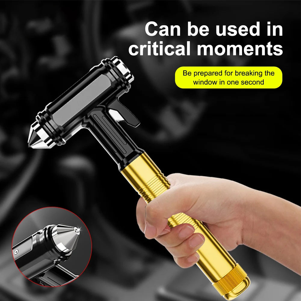 

Car Safety Hammer Car Window Breaker Emergency Hammer Seat Belt Cutter Car Tool Life-Saving Escape Hammer Carbon Steel Material