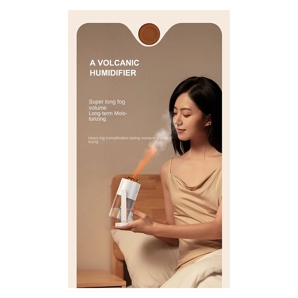 Портативный домашний настольный увлажнитель воздуха, мини-очиститель воздуха, имитация пламени, семицветный атмосферный светильник, увлажнитель A