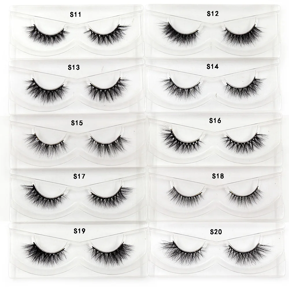 100Pairs/lot Half Lashes Wispy 3D Mink Eyelashes Bulk lashe Soft fake lashes Eyelash Extension 100% mink Lashes Makeup Wholesale