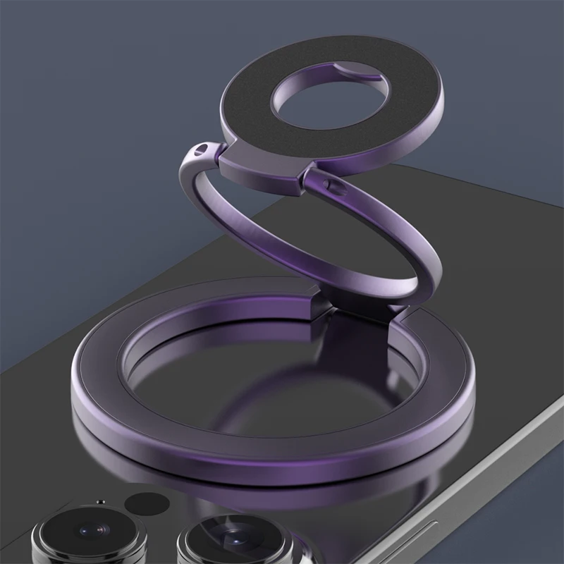 Für MagSafe Doppelseitige Magnetische Telefon Ring Halter Tragbare Falten Handy Ständer Zubehör Grip Halterung Unterstützung Für iPhone