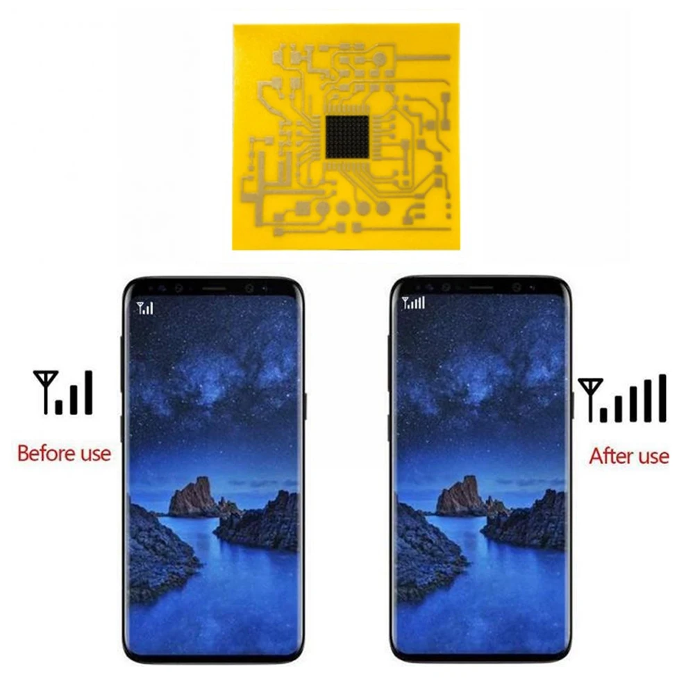 1PCS Signal Enhancement Stickers Network Signal Booster Cell Phone Signal Booster Portable Signal Booster Yellow