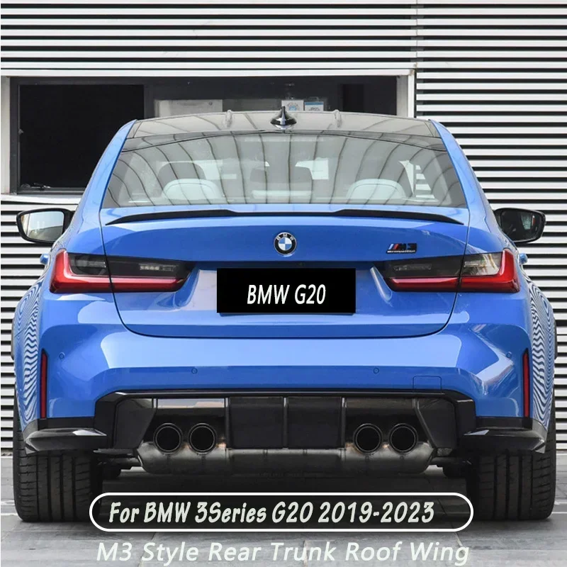 For BMW G20 2019-2023 Rear Bumper Lip Spoiler Cap Rear Trunk Roof  Wing M3 Style Rear Roof Lip Spoiler Wing ABS Car Accessories