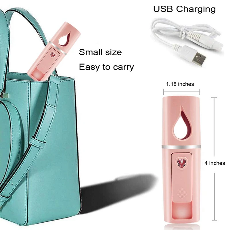 Tragbare Nano Gesichts Mister Mini Gesichts dampfer Zerstäubung Wimpern verlängerung mit Spiegel rosa