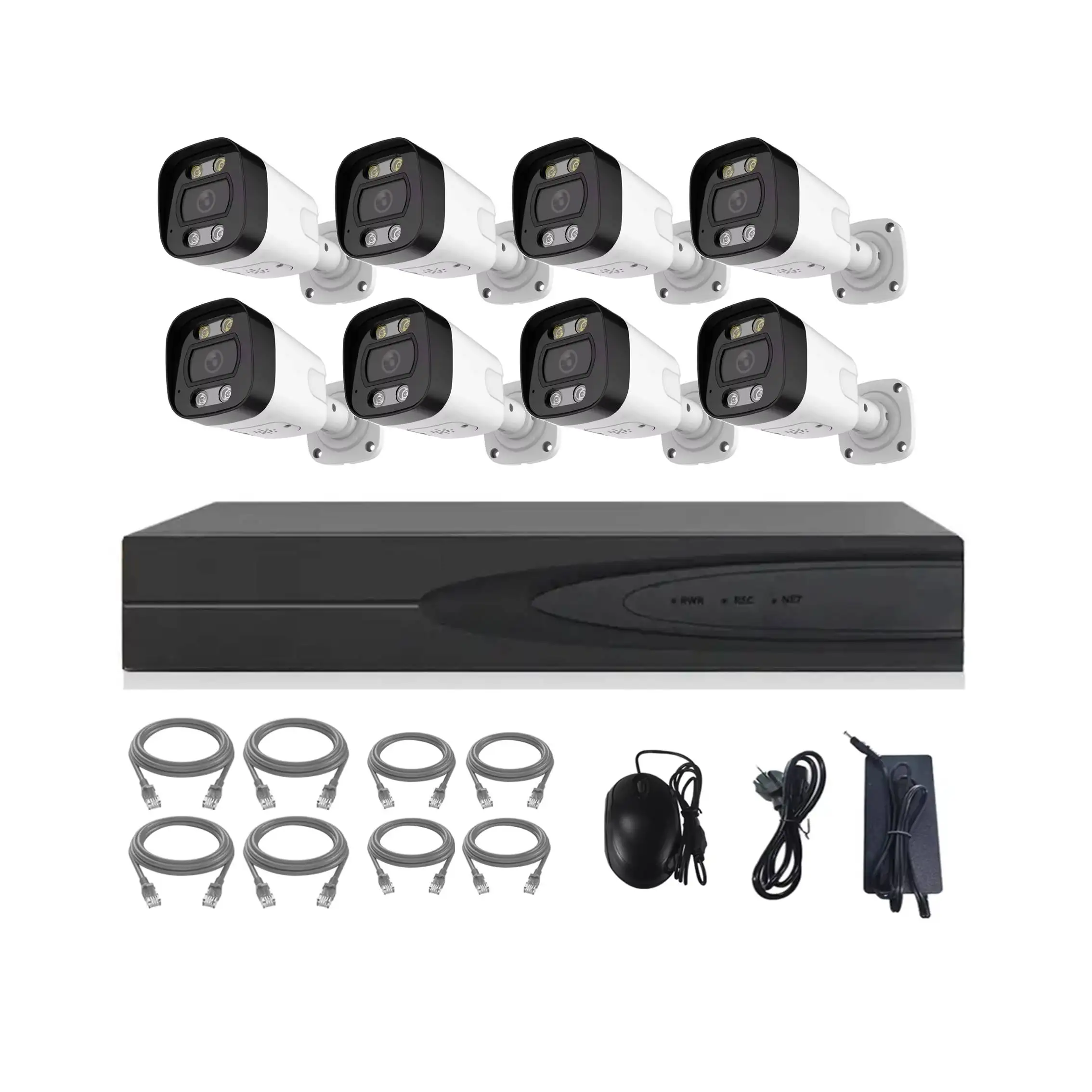 ชุดกล้องวงจรปิดระบบเครือข่าย IP NVR 8 ช่อง รองรับ POE พร้อมระบบจดจำใบหน้า AI 5MP