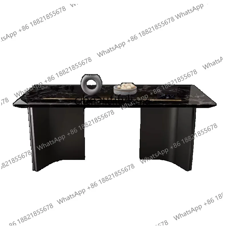 

Итальянский минималистичный обеденный стол и стулья из мрамора, прямоугольный обеденный стол для небольшой квартиры