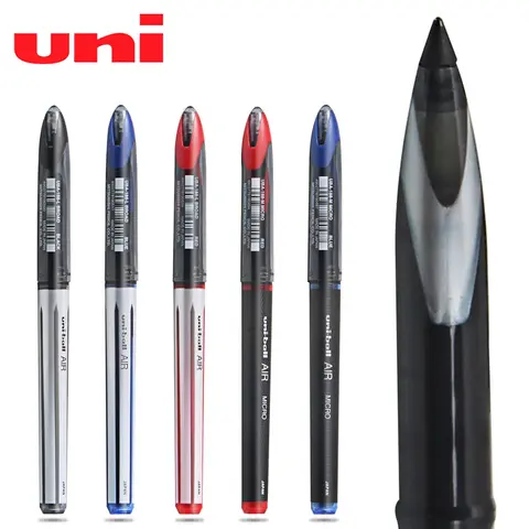 일본 유니 볼 에어 스트레이트 액체 젤 펜 편지지 0.5mm/0.7mm 잉크 제어 서명 Canetas 학교 사무용품