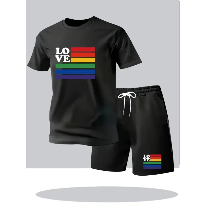 

Best-selling men's sports set T-shirt and shorts, suitable for sports, fitness, training, running, quick-drying and breathable