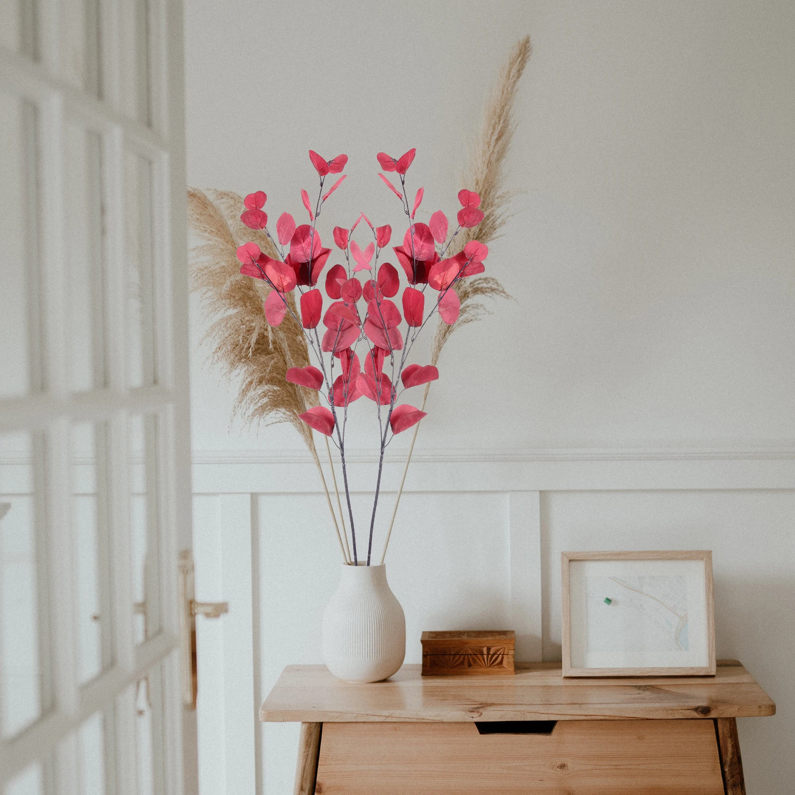 

2Pcs Simulation Eucalyptus Adorn Artificial Plant Home Decor Wedding Party Supplies Long Lasting Artificial Eucalyptus Stems