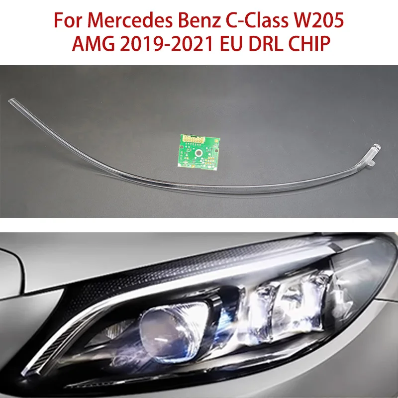 

Headlight For Mercedes Benz White Light C-Class Angel Eye W205 AMG Car DRL CHIP Ballast Conduit Strip 2019-2021 European Edition